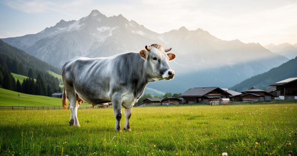 Du lait à la fromagerie : comprendre la race grisonne, caractéristiques et élevage de la vache grison